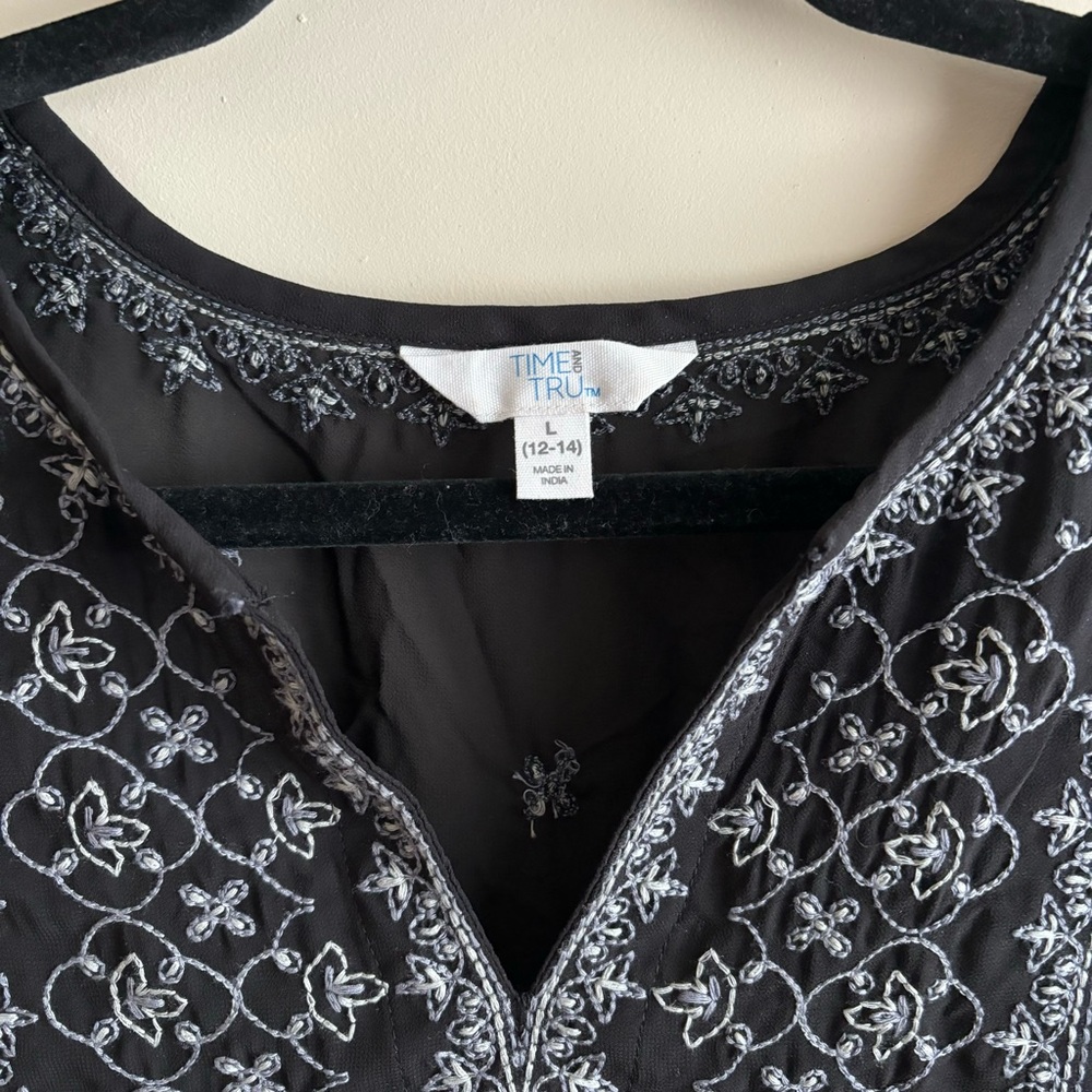 Women’s Time and Tru Peasant Fall Dress Size L 12/14 - Picture 3 of 4